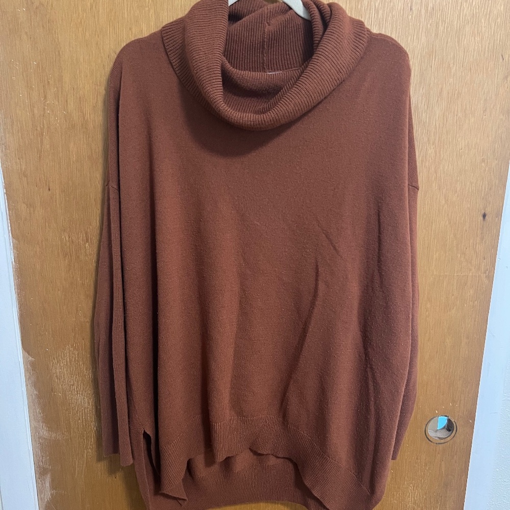 Brown/Burnt Orange Susina Cowl Neck Sweater